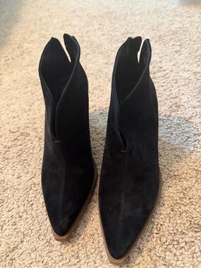 Vince Camuto Black Suede Pointed Toe Ankle Boots